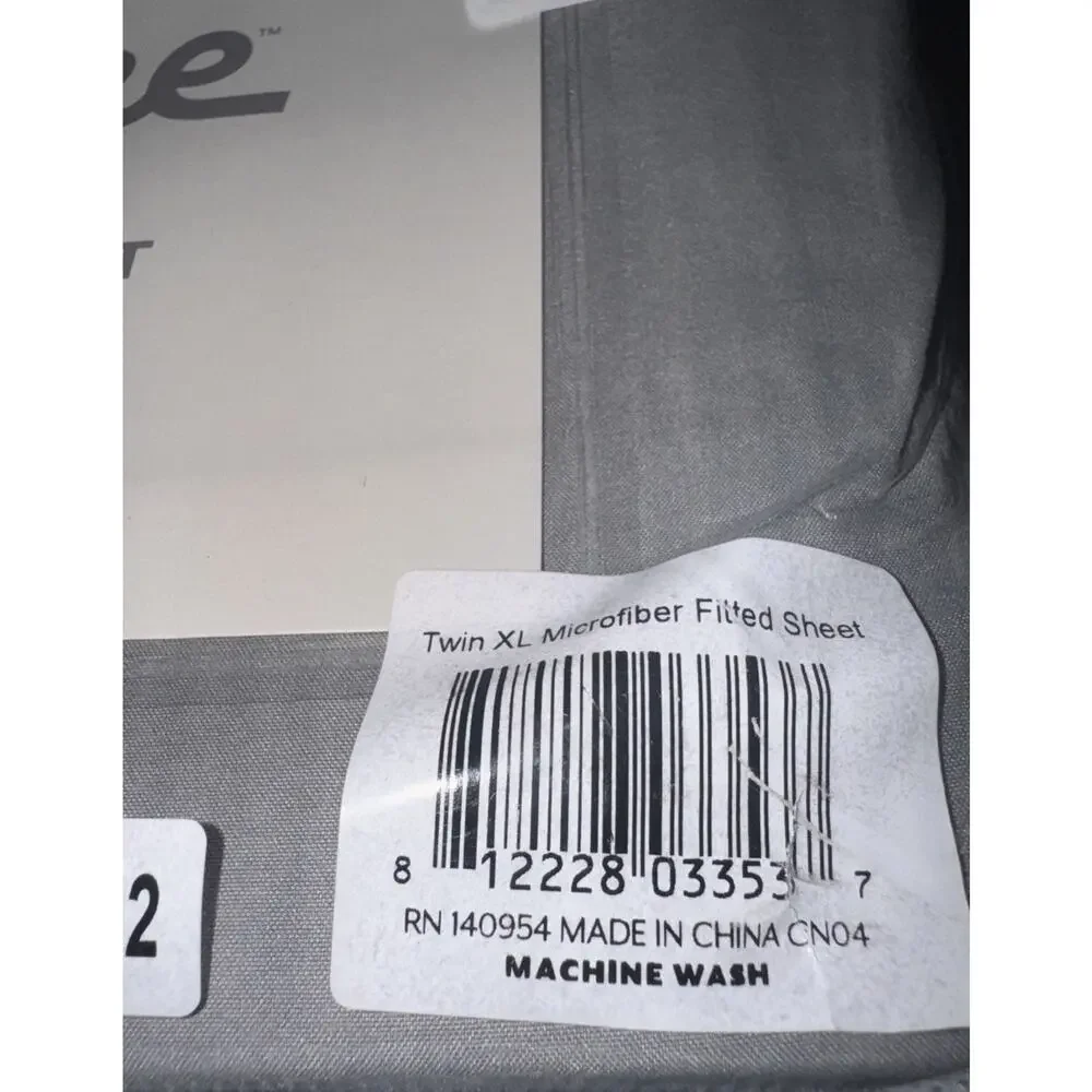 BARE Twin XL Fitted Sheet Premium Ultra-Soft Microfiber Wrinkle Resist Grey NIP